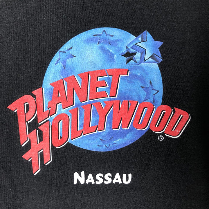 90'S PLANET HOLLYWOOD Advertising T-shirt Made in USA Men's XL Vintage cotton black type Vintage Second Hand