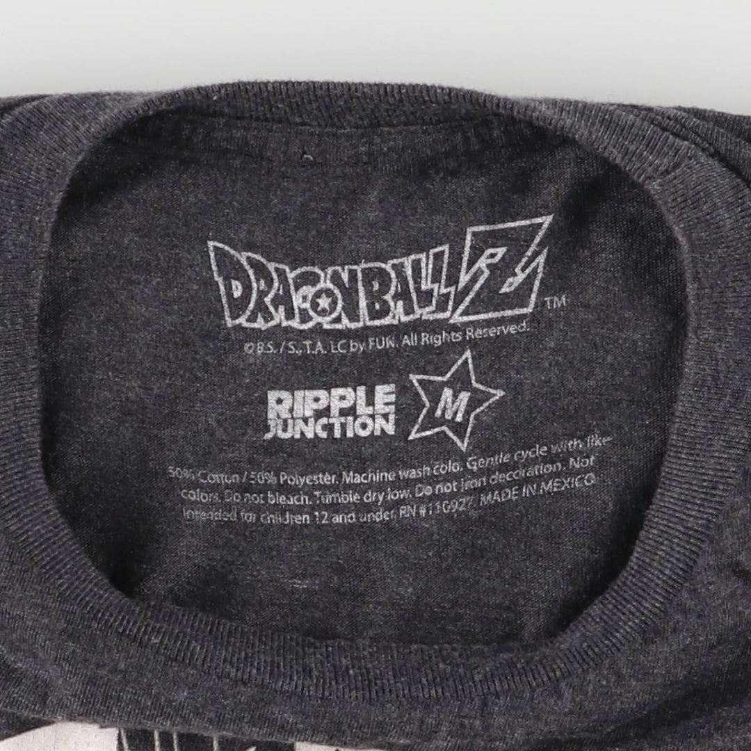 RIPPLE JUNCTION DRAGONBALLZ Dragon Ball Z Son Goku Anime Character Print T-Shirt Men's M size cotton gray type Vintage Second Hand