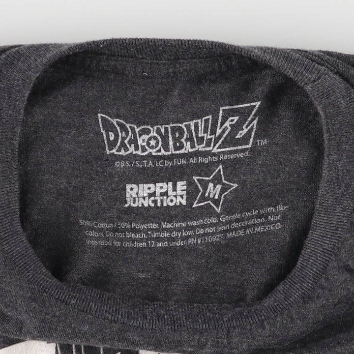 RIPPLE JUNCTION DRAGONBALLZ Dragon Ball Z Son Goku Anime Character Print T-Shirt Men's M size cotton gray type Vintage Second Hand
