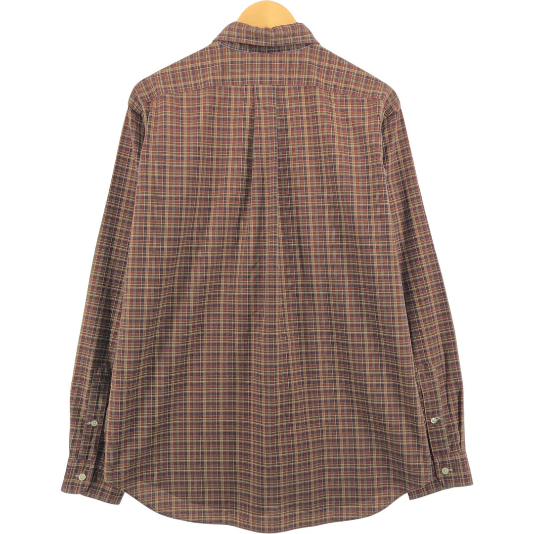 Ralph Lauren Classic Fit Long Sleeve Button Down Check Shirt, Men's Size L cotton brown type Vintage Second Hand