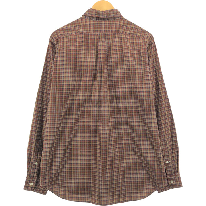 Ralph Lauren Classic Fit Long Sleeve Button Down Check Shirt, Men's Size L cotton brown type Vintage Second Hand