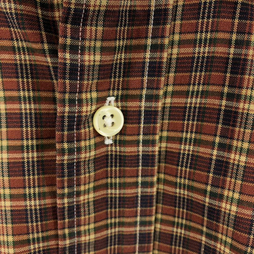 Ralph Lauren Classic Fit Long Sleeve Button Down Check Shirt, Men's Size L cotton brown type Vintage Second Hand