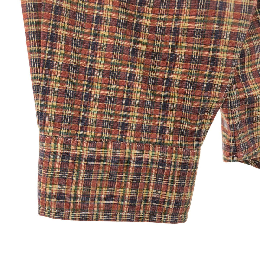 Ralph Lauren Classic Fit Long Sleeve Button Down Check Shirt, Men's Size L cotton brown type Vintage Second Hand