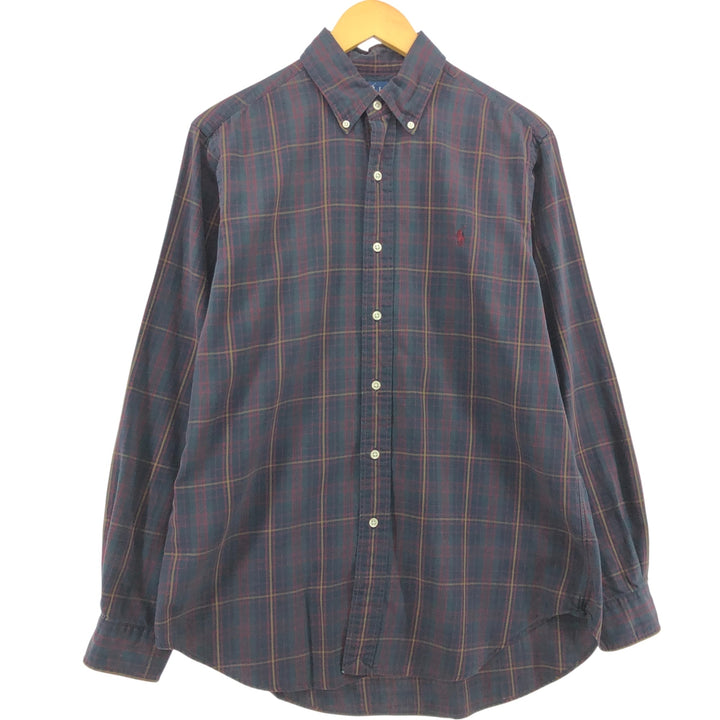 Ralph Lauren Classic Fit Long Sleeve Button Down Check Shirt Men's M cotton green type Vintage Second Hand