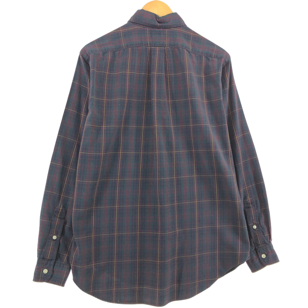 Ralph Lauren Classic Fit Long Sleeve Button Down Check Shirt Men's M cotton green type Vintage Second Hand