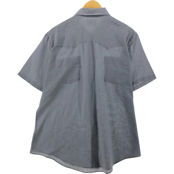 90'S Levi's short sleeve western shirt, men's XL size, vintage polyester Blue type light blue Vintage Second Hand