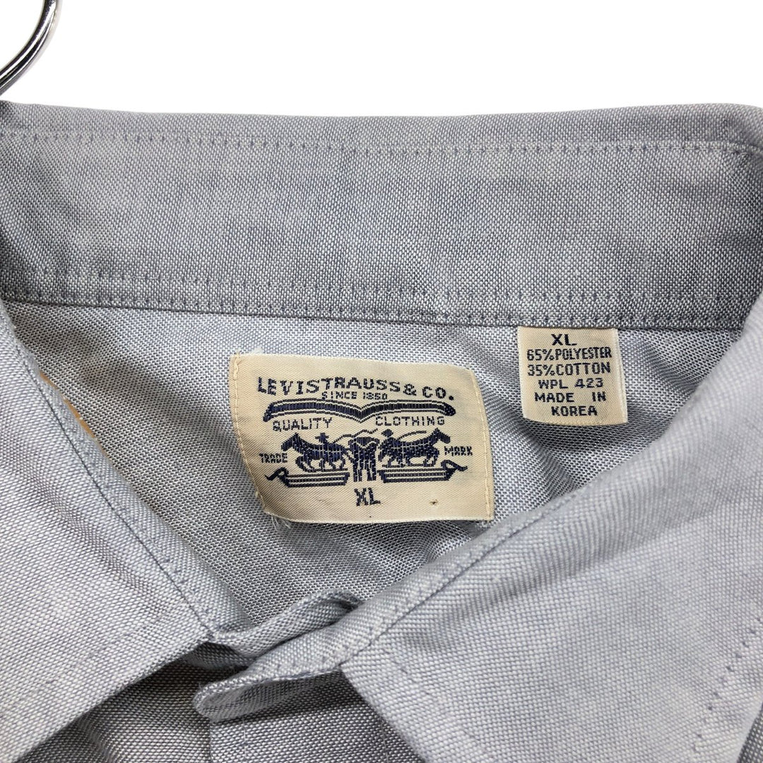 90'S Levi's short sleeve western shirt, men's XL size, vintage polyester Blue type light blue Vintage Second Hand