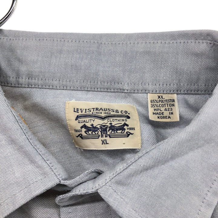 90'S Levi's short sleeve western shirt, men's XL size, vintage polyester Blue type light blue Vintage Second Hand