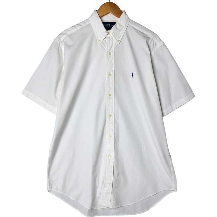 Ralph Lauren Classic Fit short sleeve button down shirt, men's size M cotton white type Vintage Second Hand