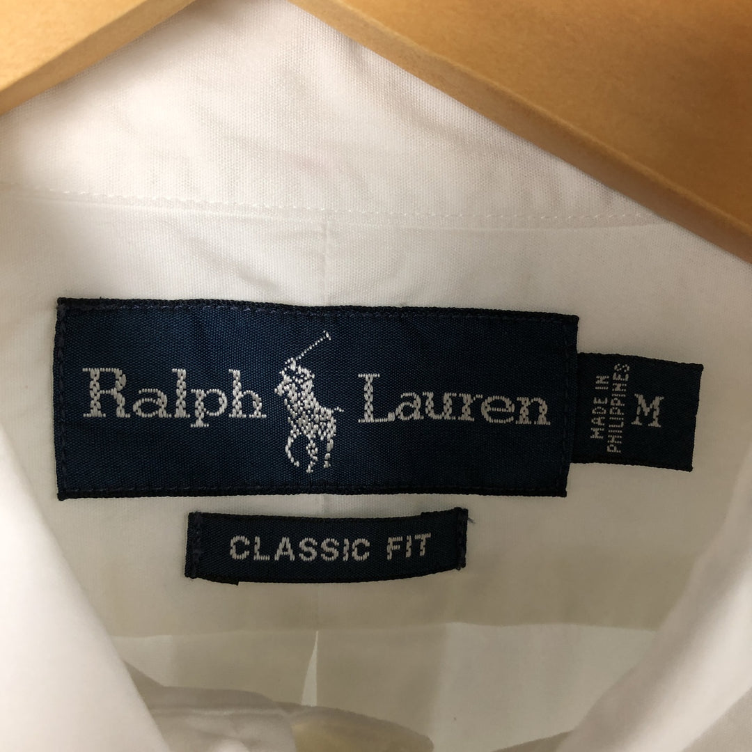 Ralph Lauren Classic Fit short sleeve button down shirt, men's size M cotton white type Vintage Second Hand