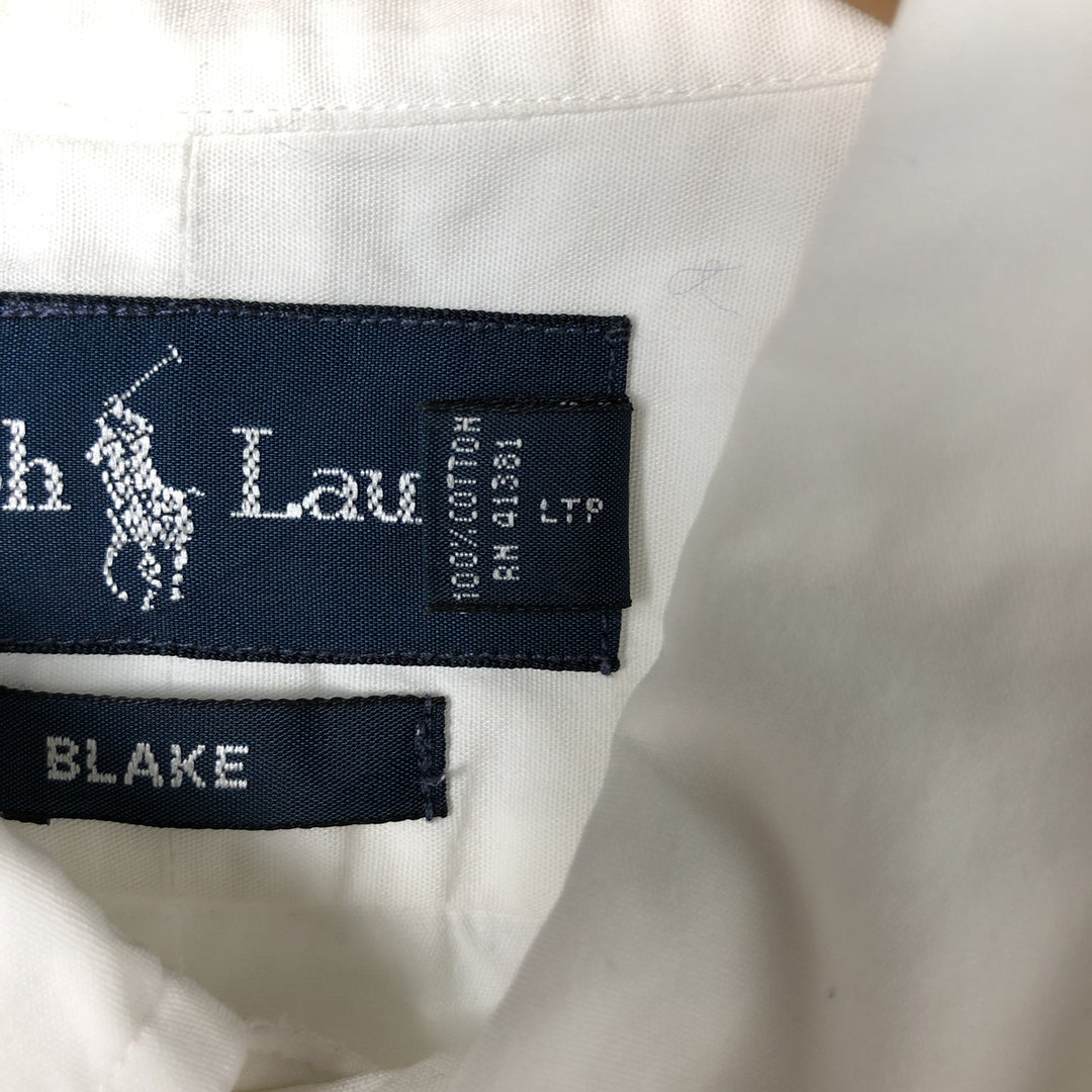 Ralph Lauren BLAKE short sleeve button down shirt, men's size L cotton white type Vintage Second Hand