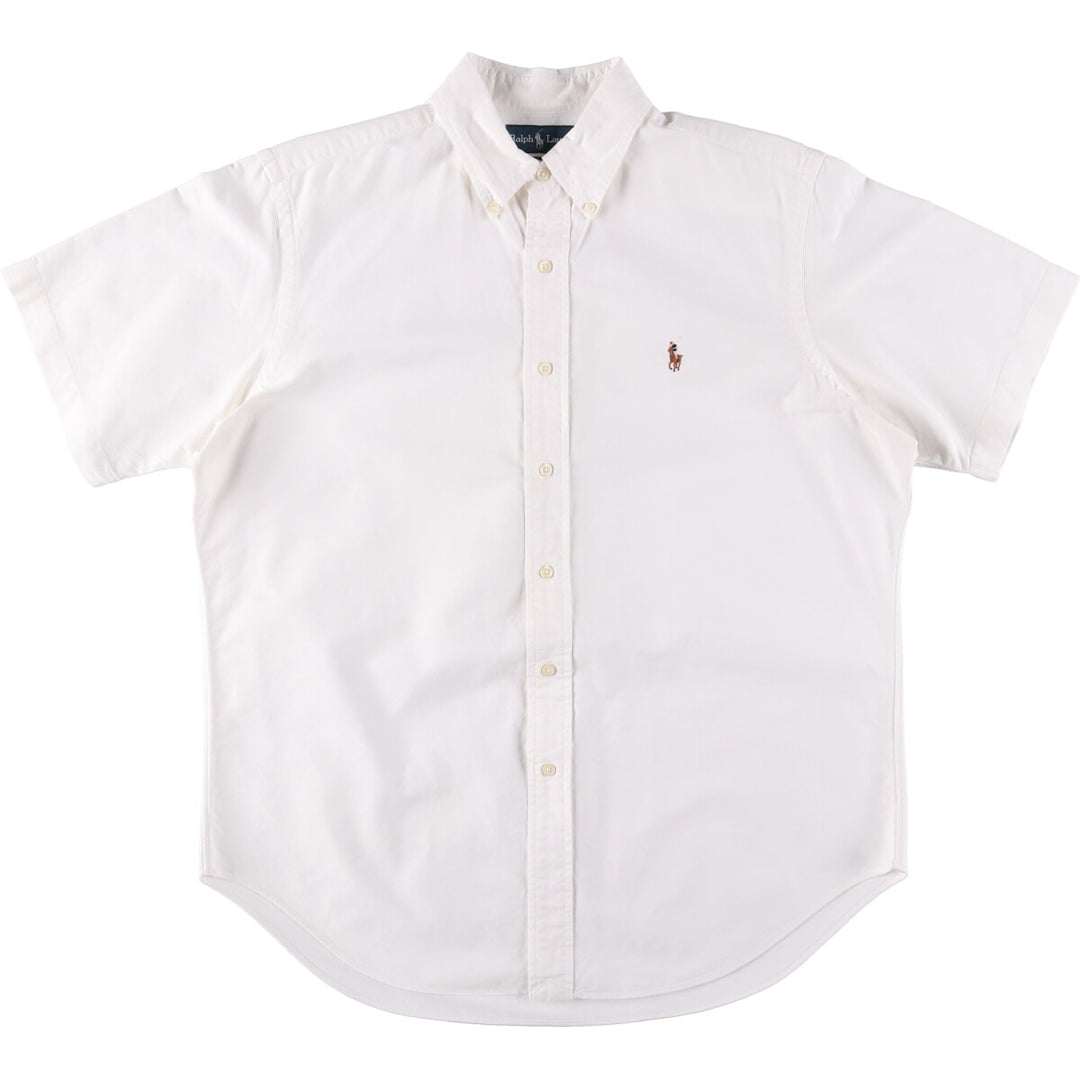 Ralph Lauren Classic Fit short sleeve button down shirt, men's size L cotton white type Vintage Second Hand