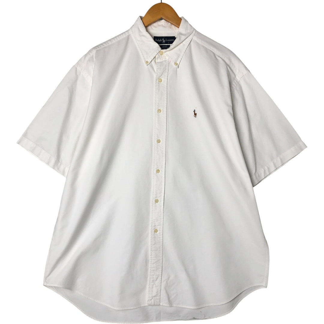 Ralph Lauren BLAKE short sleeve button down shirt, men's size L cotton white type Vintage Second Hand