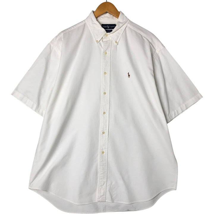 Ralph Lauren BLAKE short sleeve button down shirt, men's size L cotton white type Vintage Second Hand