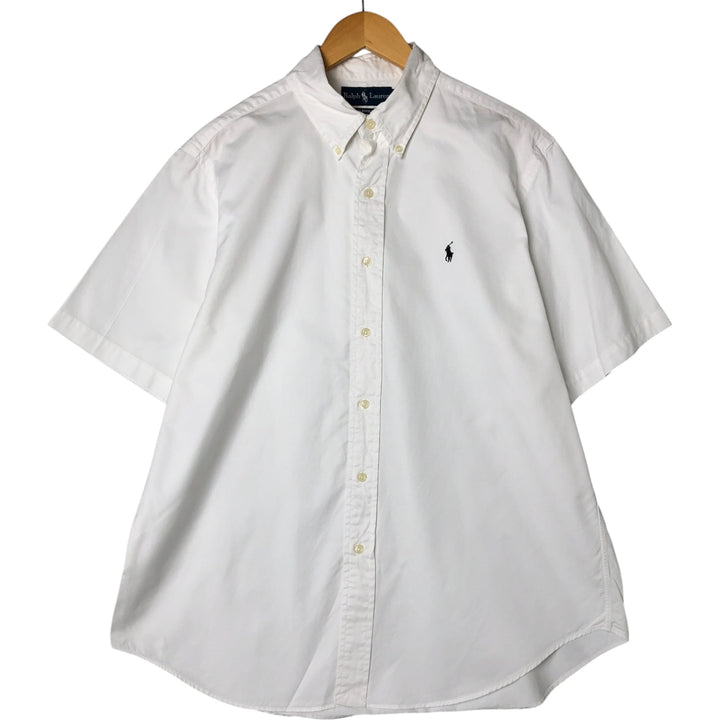 Ralph Lauren Classic Fit short sleeve button down shirt, men's size L cotton white type Vintage Second Hand