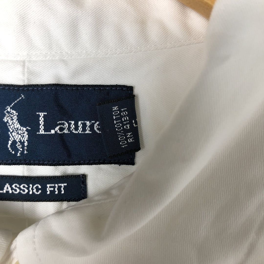 Ralph Lauren Classic Fit short sleeve button down shirt, men's size L cotton white type Vintage Second Hand