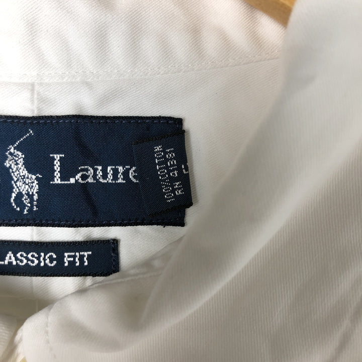 Ralph Lauren Classic Fit short sleeve button down shirt, men's size L cotton white type Vintage Second Hand