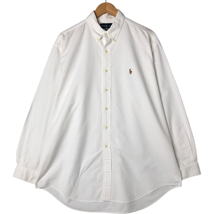 Ralph Lauren YARMOUTH long sleeve button down shirt, men's XXL size cotton white type Vintage Second Hand
