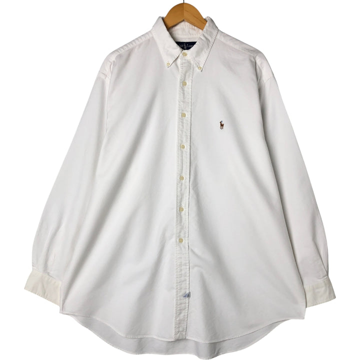 Ralph Lauren YARMOUTH long sleeve button down shirt, men's XL size cotton white type Vintage Second Hand