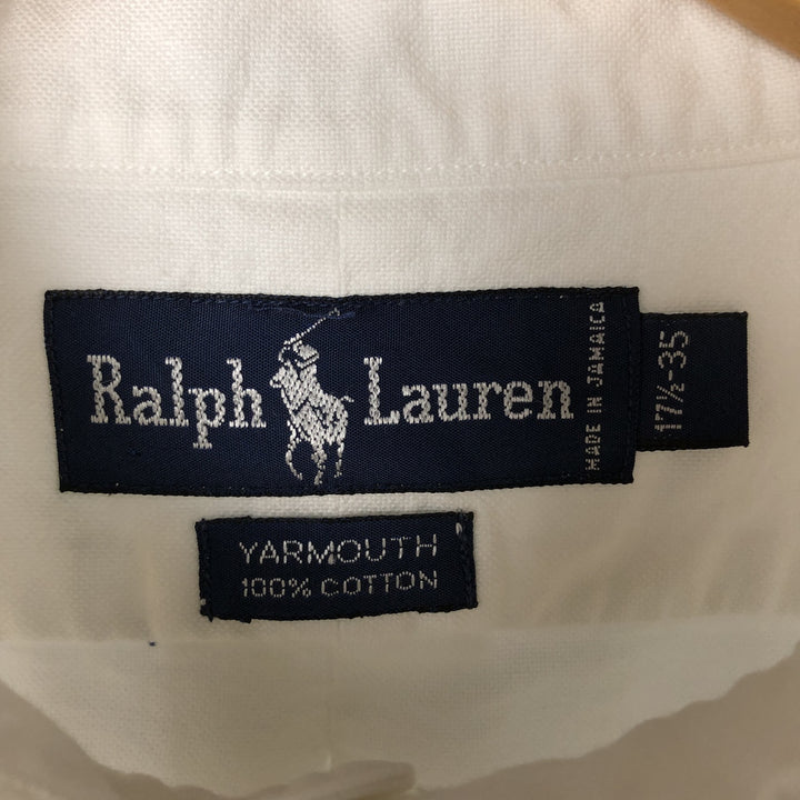 Ralph Lauren YARMOUTH long sleeve button down shirt, men's XL size cotton white type Vintage Second Hand