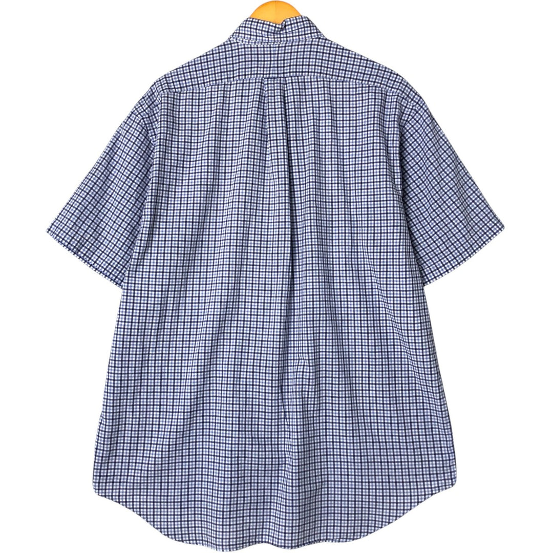 Ralph Lauren BLAKE short sleeve button down check shirt, men's size L cotton blue type Vintage Second Hand