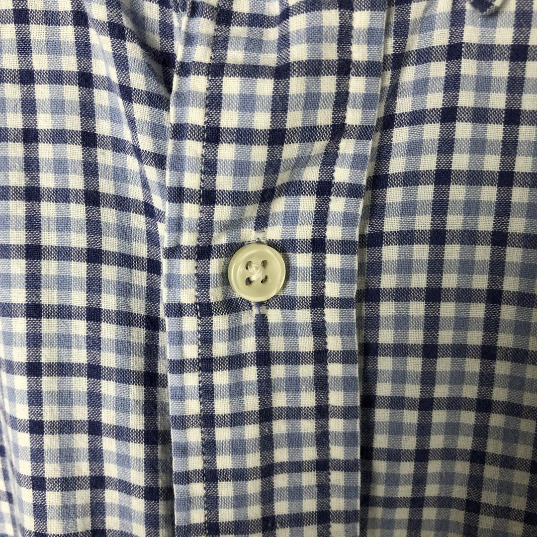 Ralph Lauren BLAKE short sleeve button down check shirt, men's size L cotton blue type Vintage Second Hand
