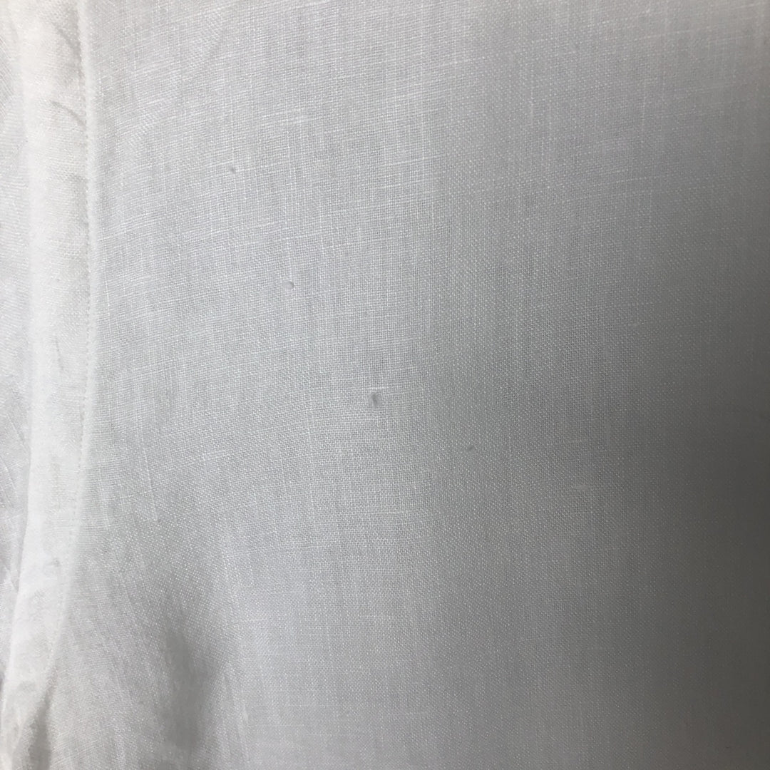 Ralph Lauren Classic Fit short sleeve linen button down shirt, men's size L linen white type Vintage Second Hand