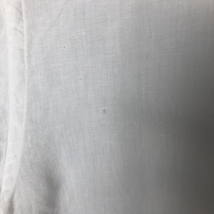 Ralph Lauren Classic Fit short sleeve linen button down shirt, men's size L linen white type Vintage Second Hand