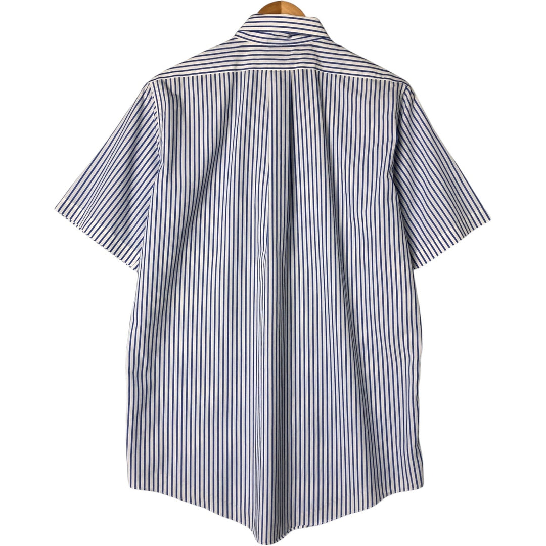 Brooks Brothers Est.1818 Short Sleeve Button-Down Striped Shirt, Men's M cotton white type Vintage Second Hand