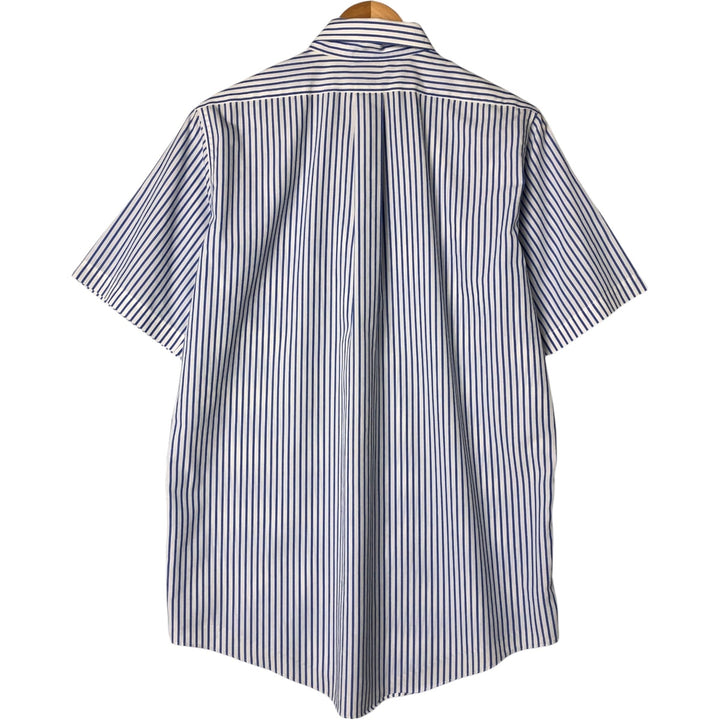 Brooks Brothers Est.1818 Short Sleeve Button-Down Striped Shirt, Men's M cotton white type Vintage Second Hand