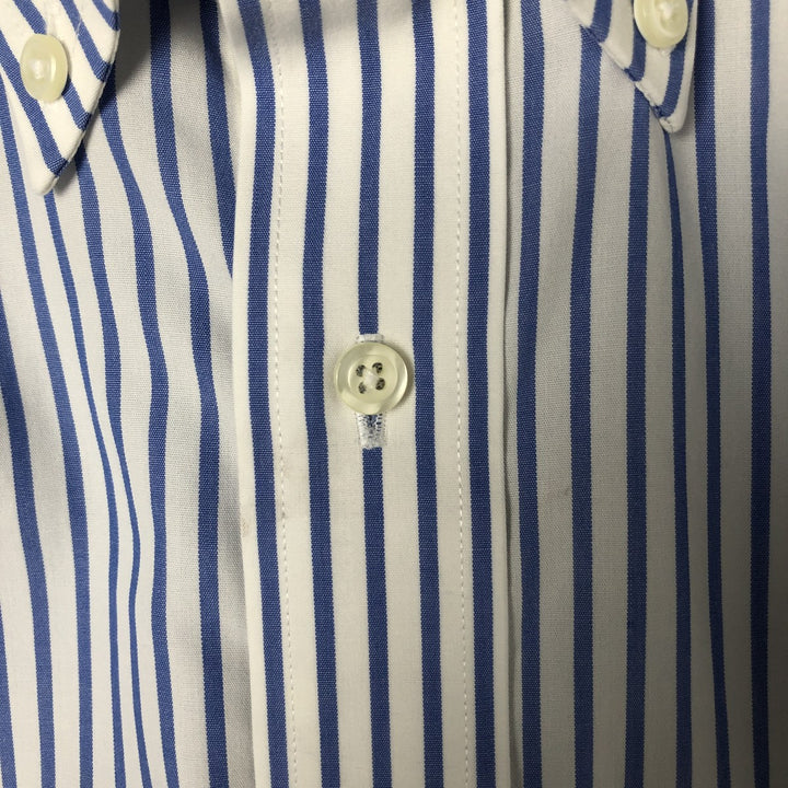 Brooks Brothers Est.1818 Short Sleeve Button-Down Striped Shirt, Men's M cotton white type Vintage Second Hand