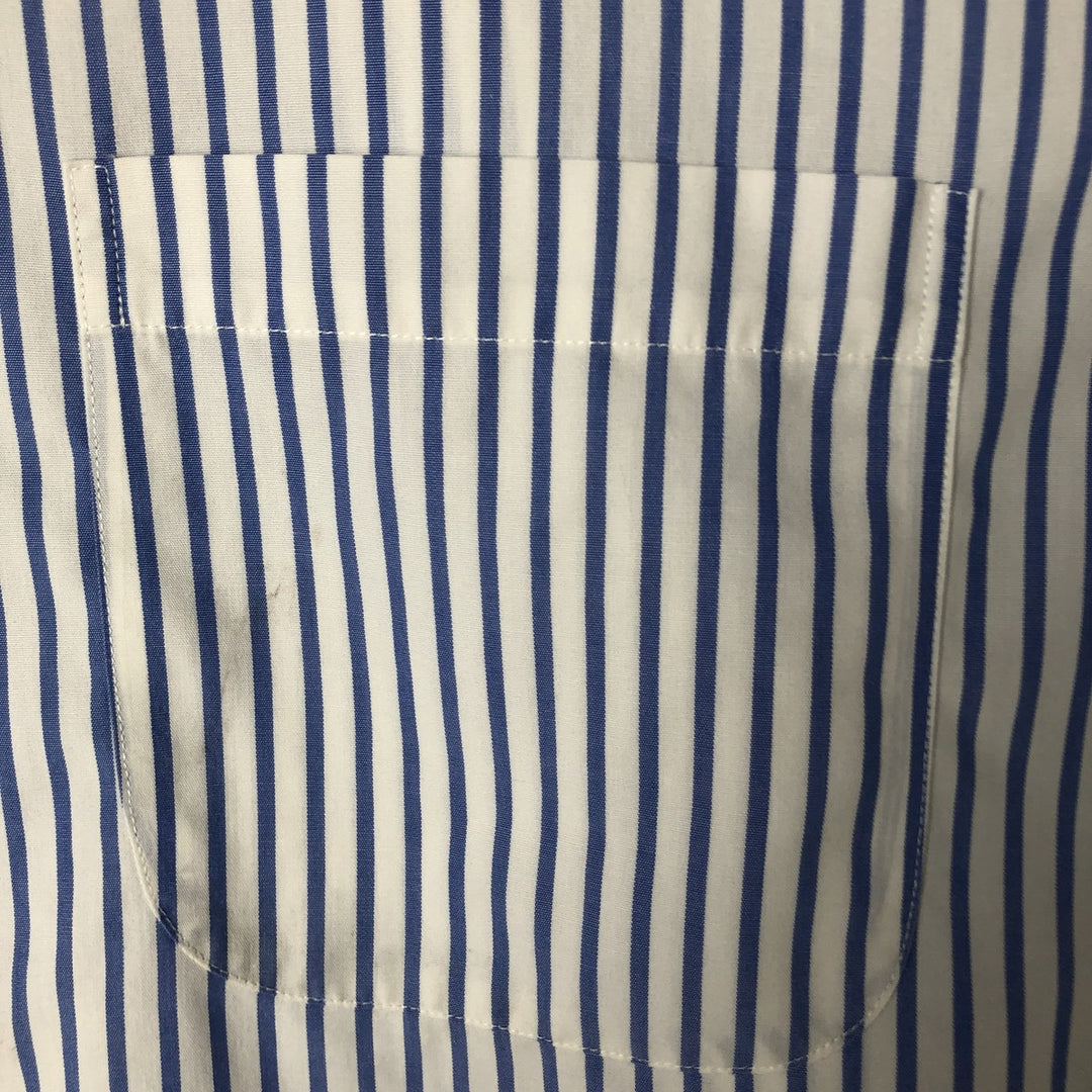 Brooks Brothers Est.1818 Short Sleeve Button-Down Striped Shirt, Men's M cotton white type Vintage Second Hand