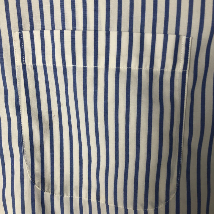 Brooks Brothers Est.1818 Short Sleeve Button-Down Striped Shirt, Men's M cotton white type Vintage Second Hand