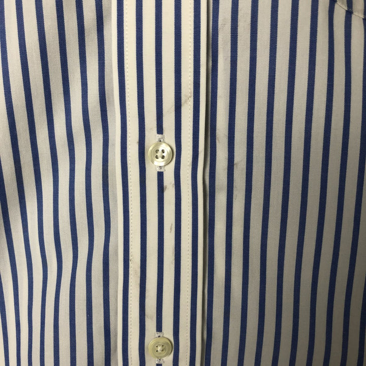 Brooks Brothers Est.1818 Short Sleeve Button-Down Striped Shirt, Men's M cotton white type Vintage Second Hand