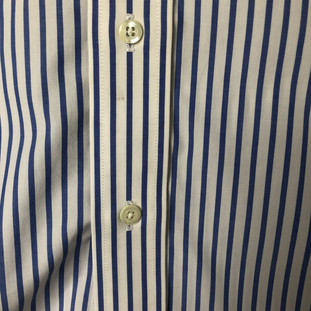 Brooks Brothers Est.1818 Short Sleeve Button-Down Striped Shirt, Men's M cotton white type Vintage Second Hand