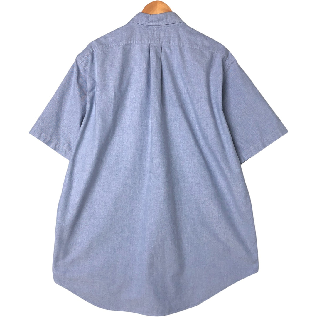 Ralph Lauren Classic Fit short sleeve button down shirt, men's size XL cotton Blue type light blue Vintage Second Hand