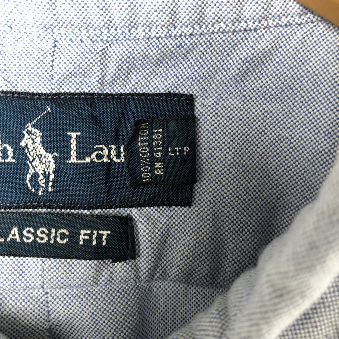 Ralph Lauren Classic Fit short sleeve button down shirt, men's size XL cotton Blue type light blue Vintage Second Hand