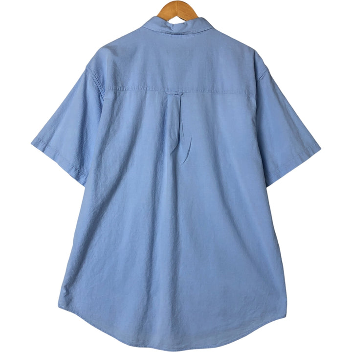 90'S Ralph Lauren CHAPS short sleeve button down shirt, men's size L, vintage cotton Blue type light blue Vintage Second Hand