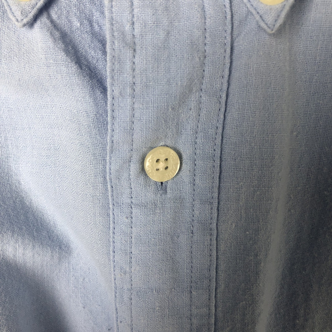90'S Ralph Lauren CHAPS short sleeve button down shirt, men's size L, vintage cotton Blue type light blue Vintage Second Hand