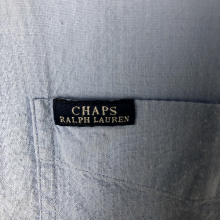 90'S Ralph Lauren CHAPS short sleeve button down shirt, men's size L, vintage cotton Blue type light blue Vintage Second Hand