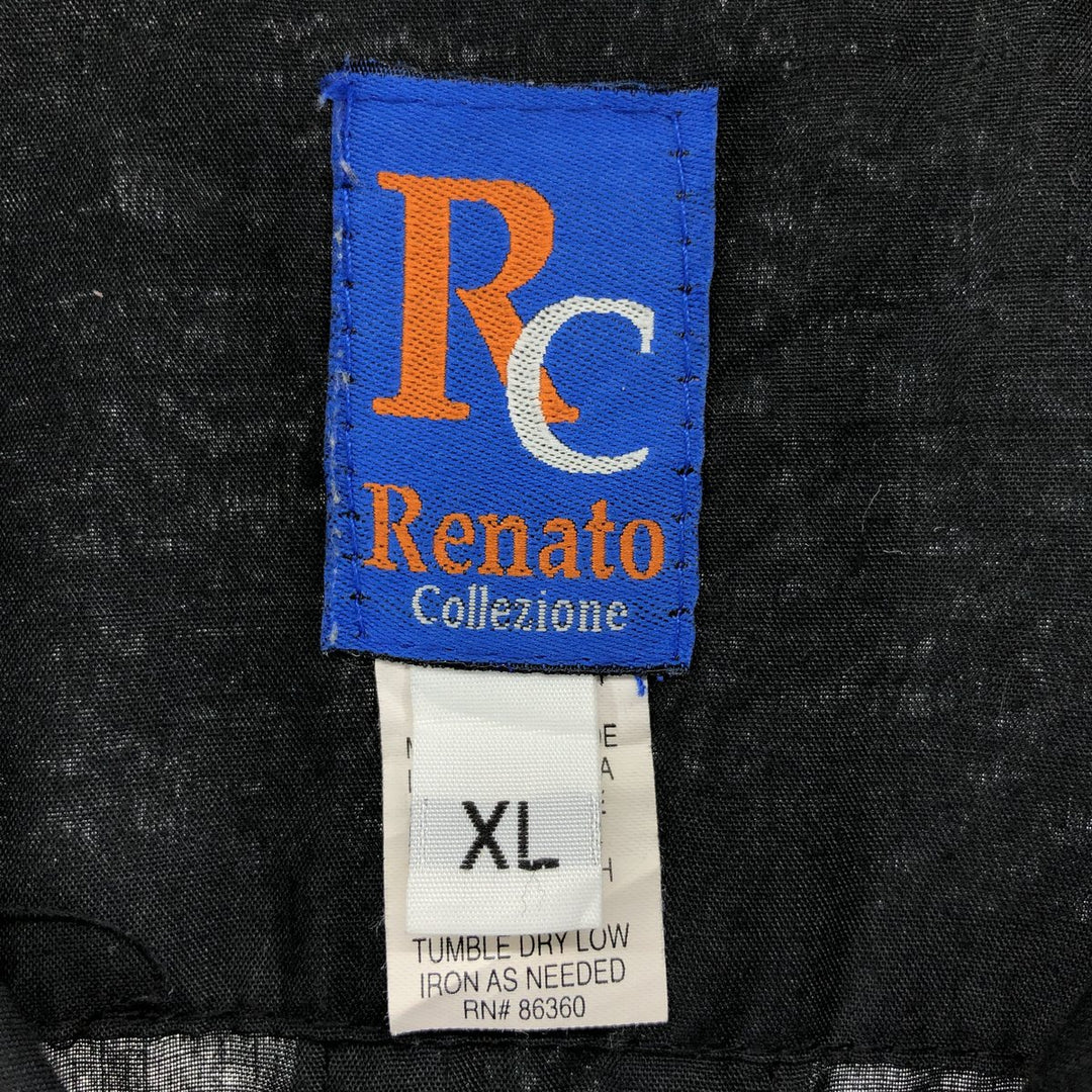 90'S RENATO Cohiba Short Sleeve Open Collar Mexican Shirt Cuban Shirt Box Shirt Made in USA Men's XL polyester black type Vintage Second Hand