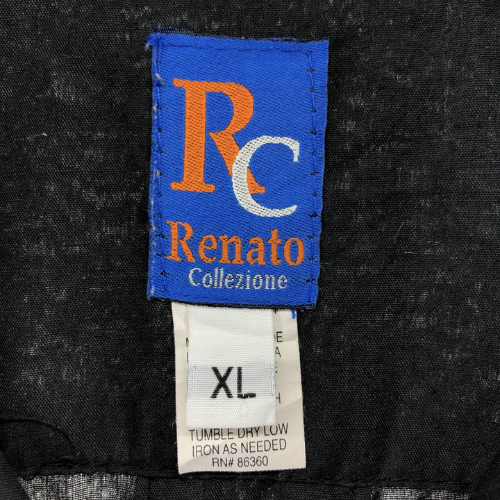 90'S RENATO Cohiba Short Sleeve Open Collar Mexican Shirt Cuban Shirt Box Shirt Made in USA Men's XL polyester black type Vintage Second Hand
