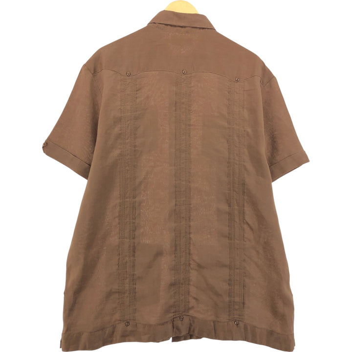 00'S PHITA SUCCESSO UOMO Short Sleeve Mexican Shirt Cuban Shirt Box Shirt Men's XL Size unclear brown type Vintage Second Hand