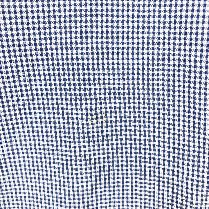 Brooks Brothers Est.1818 SPORT SHIRT Short Sleeve Button Down Check Shirt Men's XL cotton Navy blue Vintage Second Hand