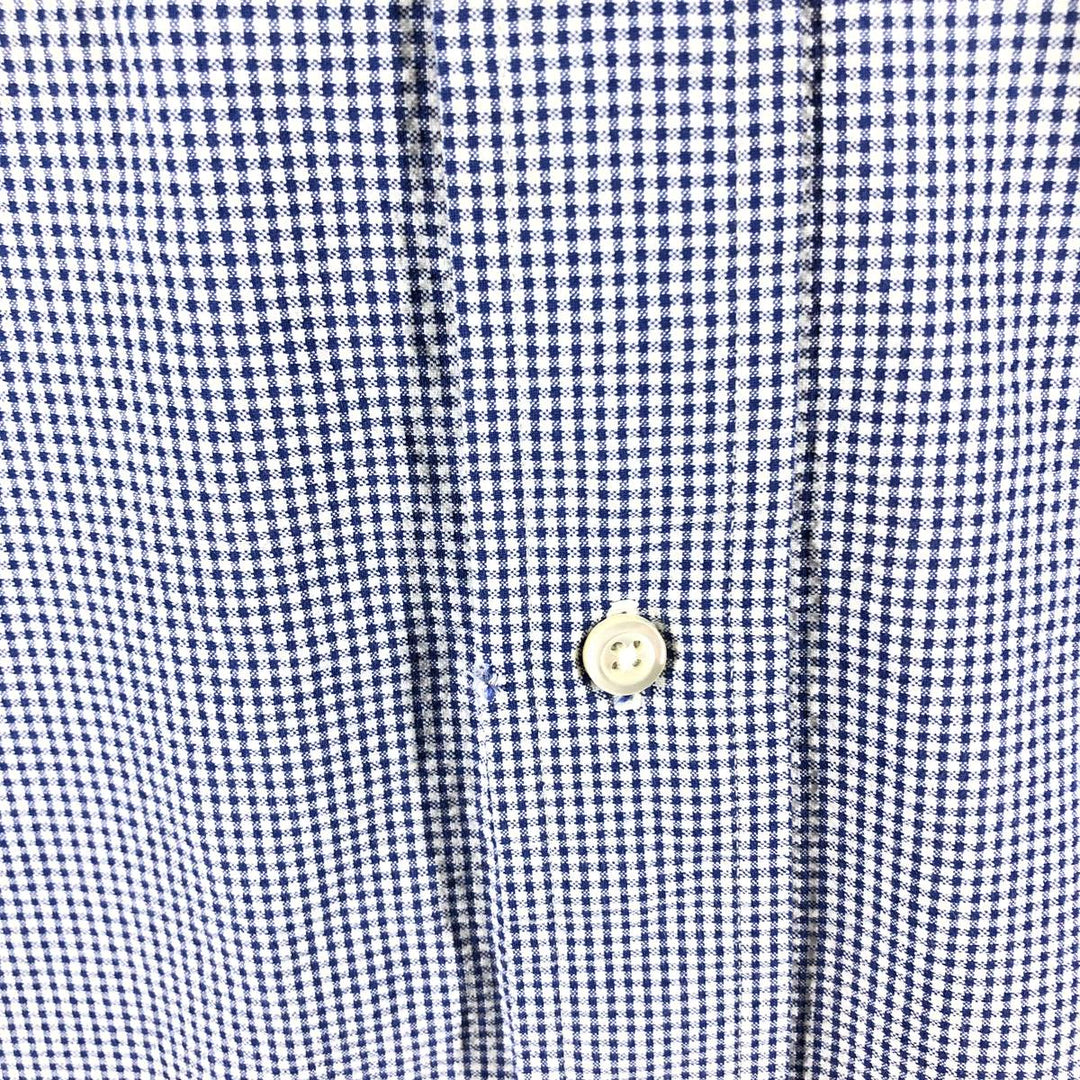 Brooks Brothers Est.1818 SPORT SHIRT Short Sleeve Button Down Check Shirt Men's XL cotton Navy blue Vintage Second Hand