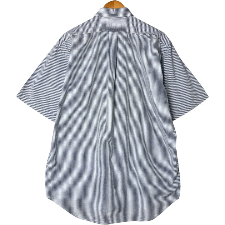 Ralph Lauren BLAIRE Seersucker Short Sleeve Button Down Striped Shirt Men's M Size cotton white type Vintage Second Hand