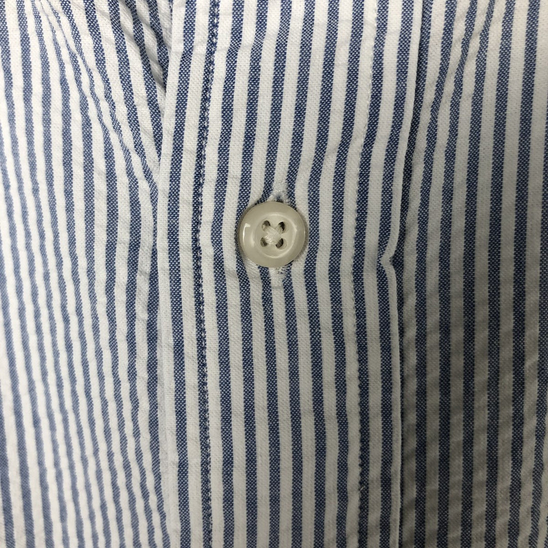 Ralph Lauren BLAIRE Seersucker Short Sleeve Button Down Striped Shirt Men's M Size cotton white type Vintage Second Hand