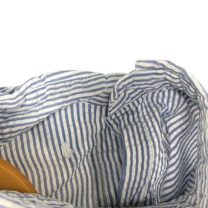 Ralph Lauren BLAIRE Seersucker Short Sleeve Button Down Striped Shirt Men's M Size cotton white type Vintage Second Hand