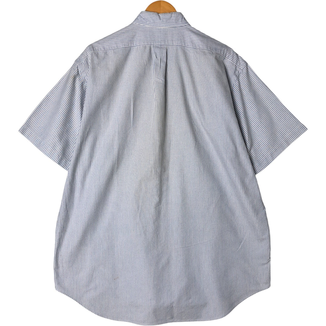 Ralph Lauren BLAKE short sleeve button down striped shirt, men's size L cotton white type Vintage Second Hand