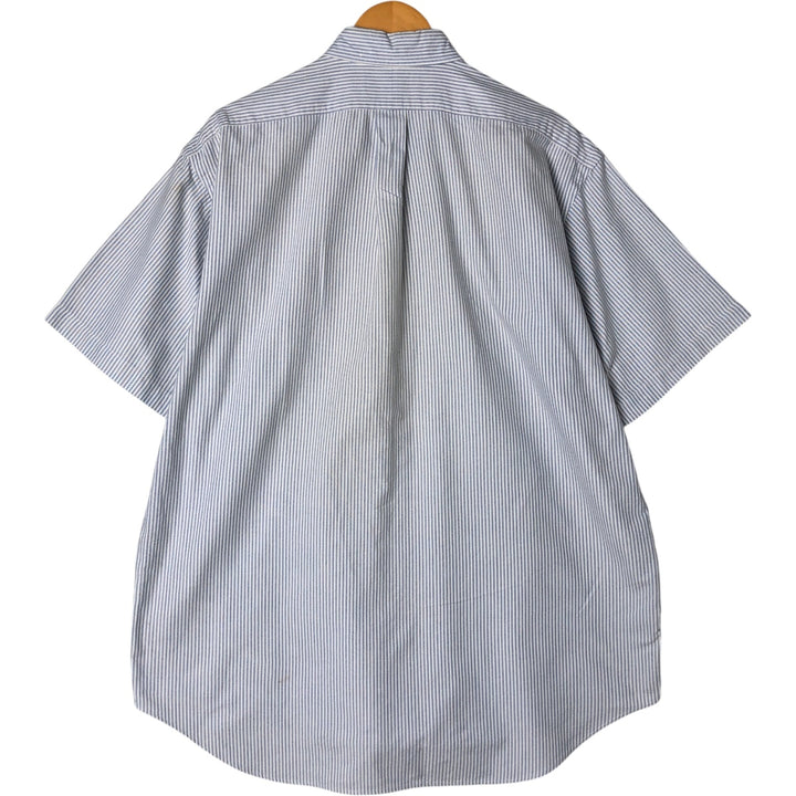 Ralph Lauren BLAKE short sleeve button down striped shirt, men's size L cotton white type Vintage Second Hand